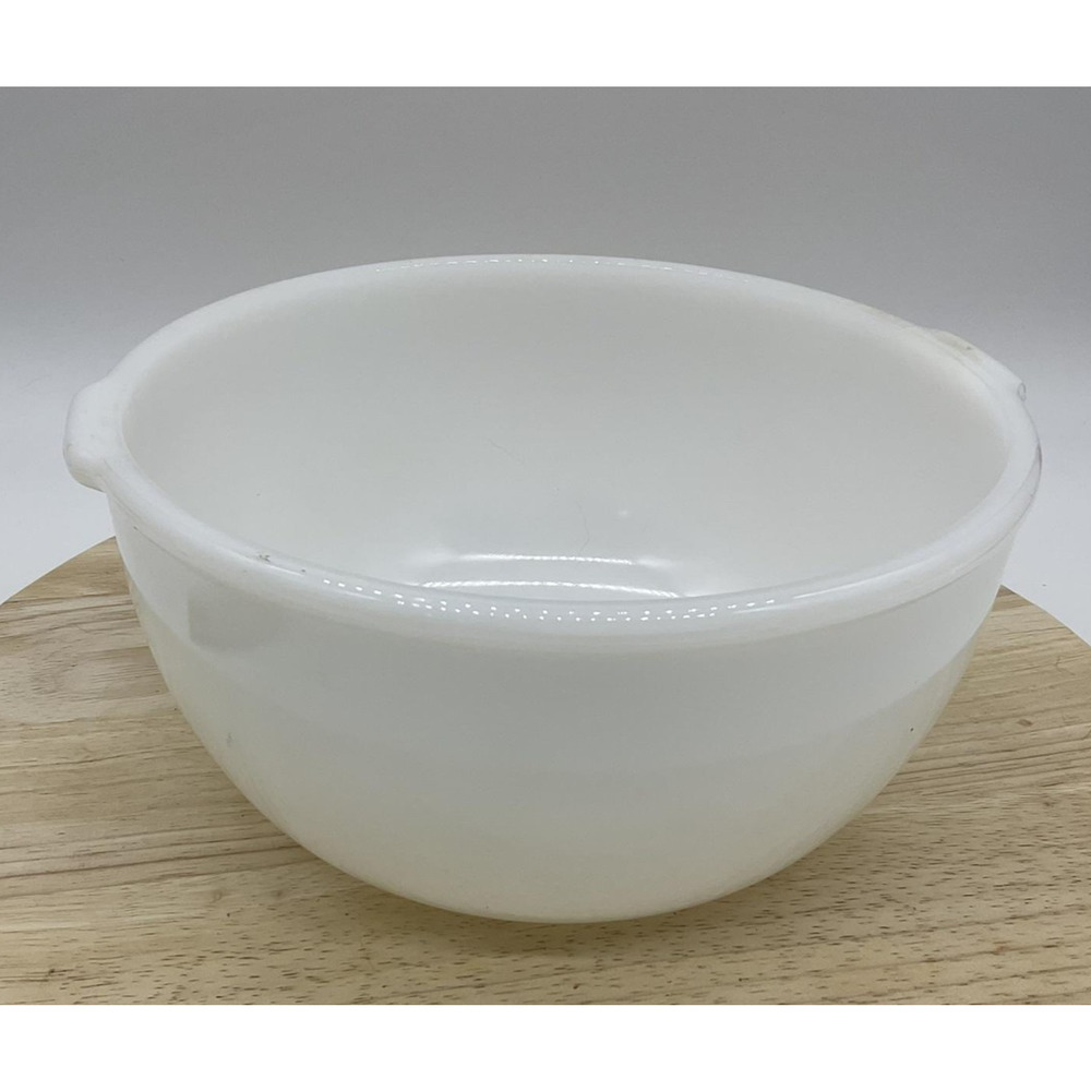 Glasbake 38CG White Milk Glass 4-Quart Mixing Bowl for Sunbeam Mixers VTG USA